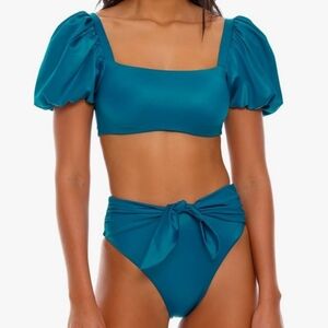 AGUA BENDITA Women Calista Nettuno Top Isabella Bikini Bottom Blue plus size XXL